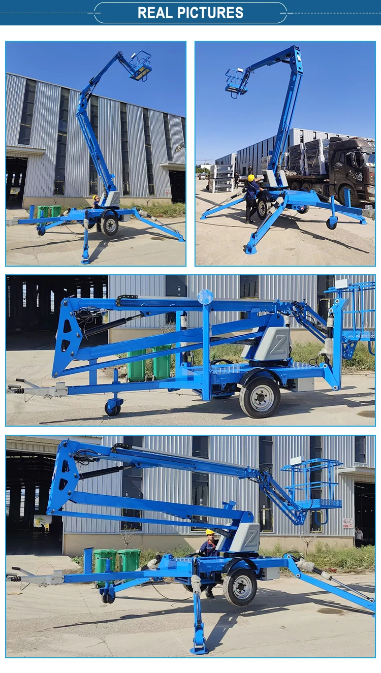 

16m Telescopic Spider Man Lift Trailer Mounted Boom Lift For Construction Maintenance