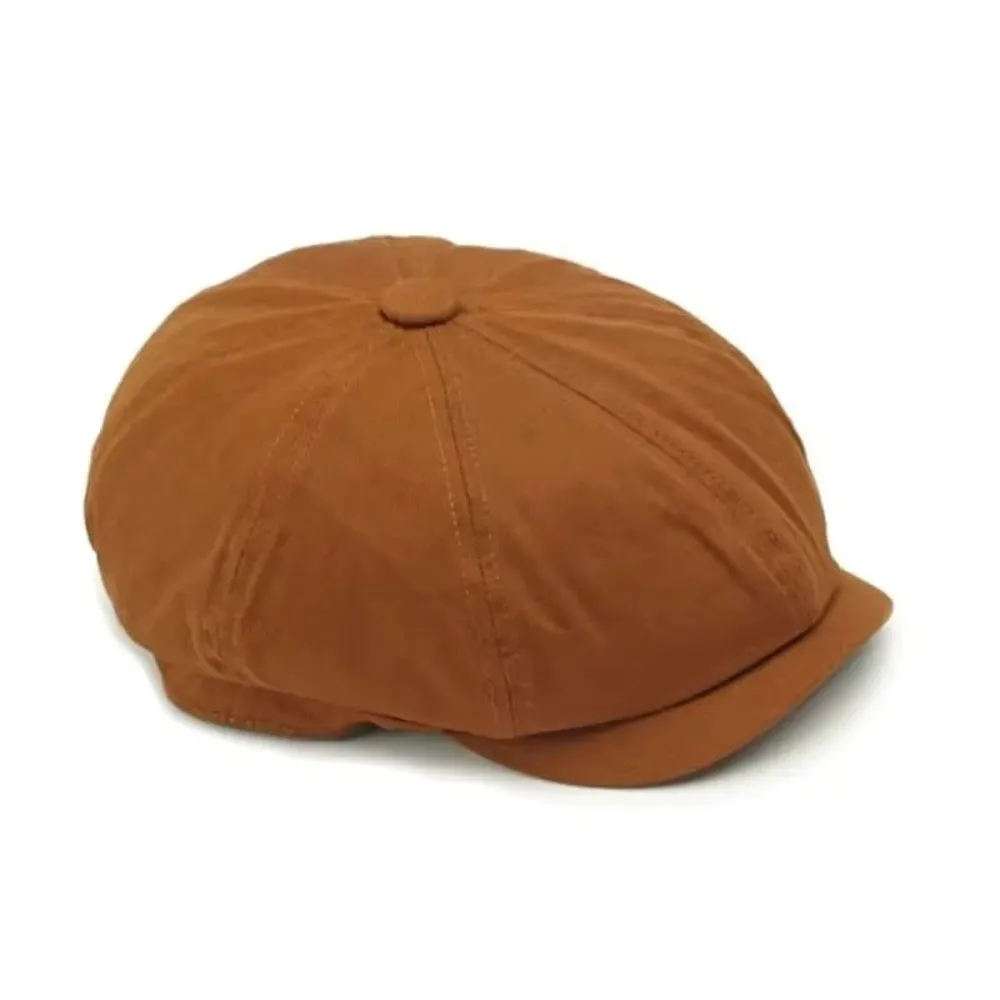 Street Style Vintage Beret Hat Solid Color Cotton Octagonal Hat Breathable Adjustable Golf Scally Hat Unisex
