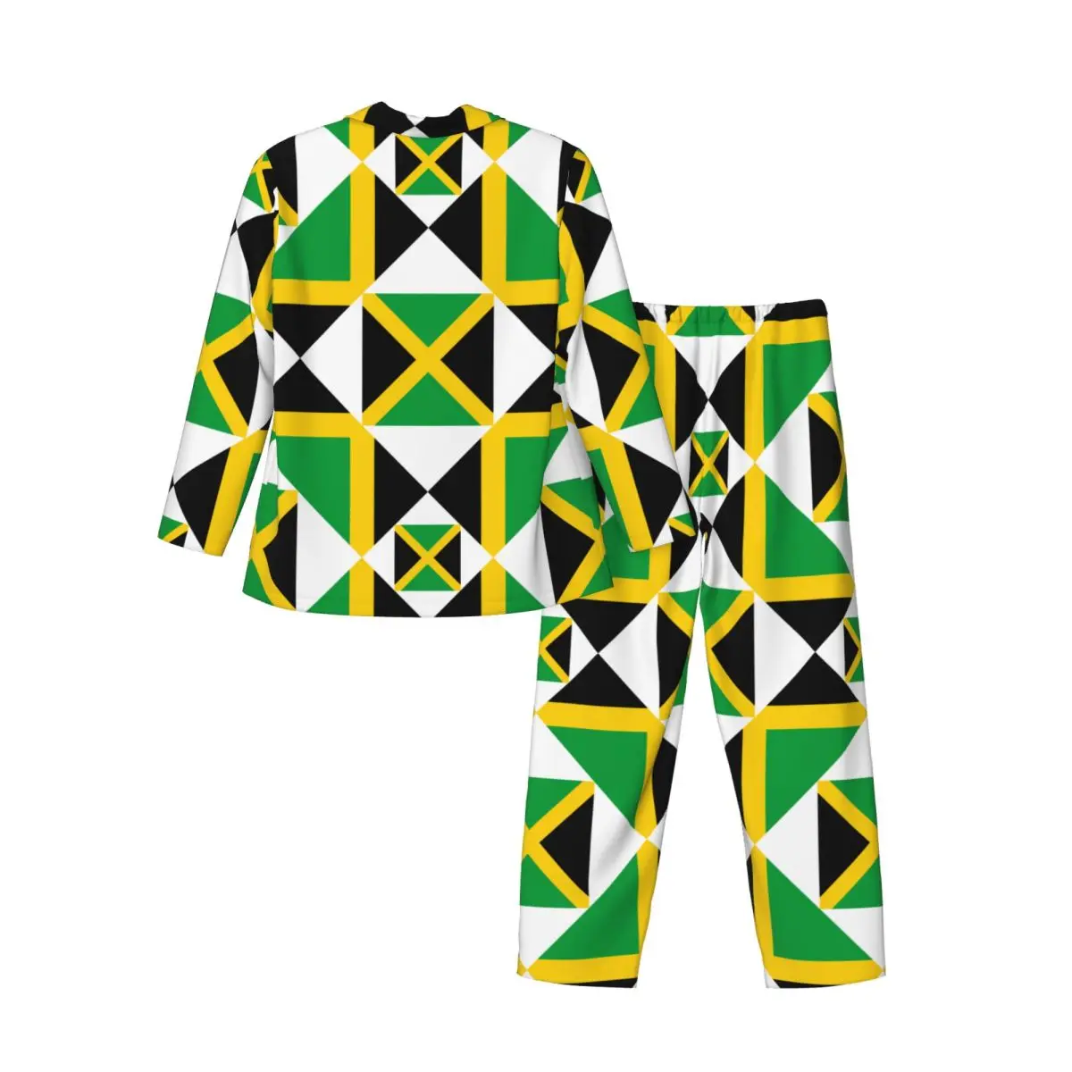 Men Pajamas Set of Autumn Winter Long-Sleeved Jamaica Flag Home Clothing Sleepwear 2PCS/Set