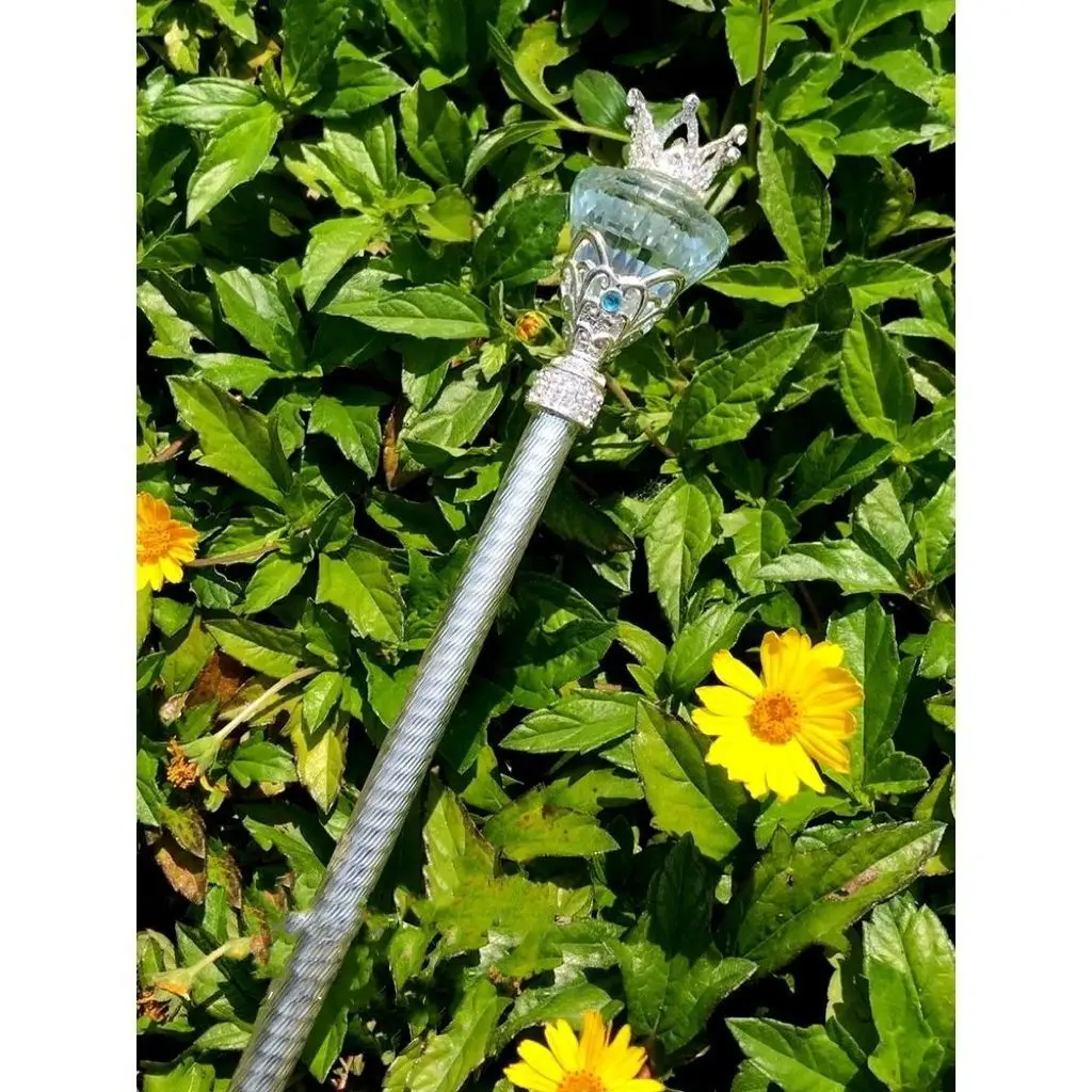 Party White Crystal With Crown Rhinestone Scepter  Magic Stick Fairy Wand