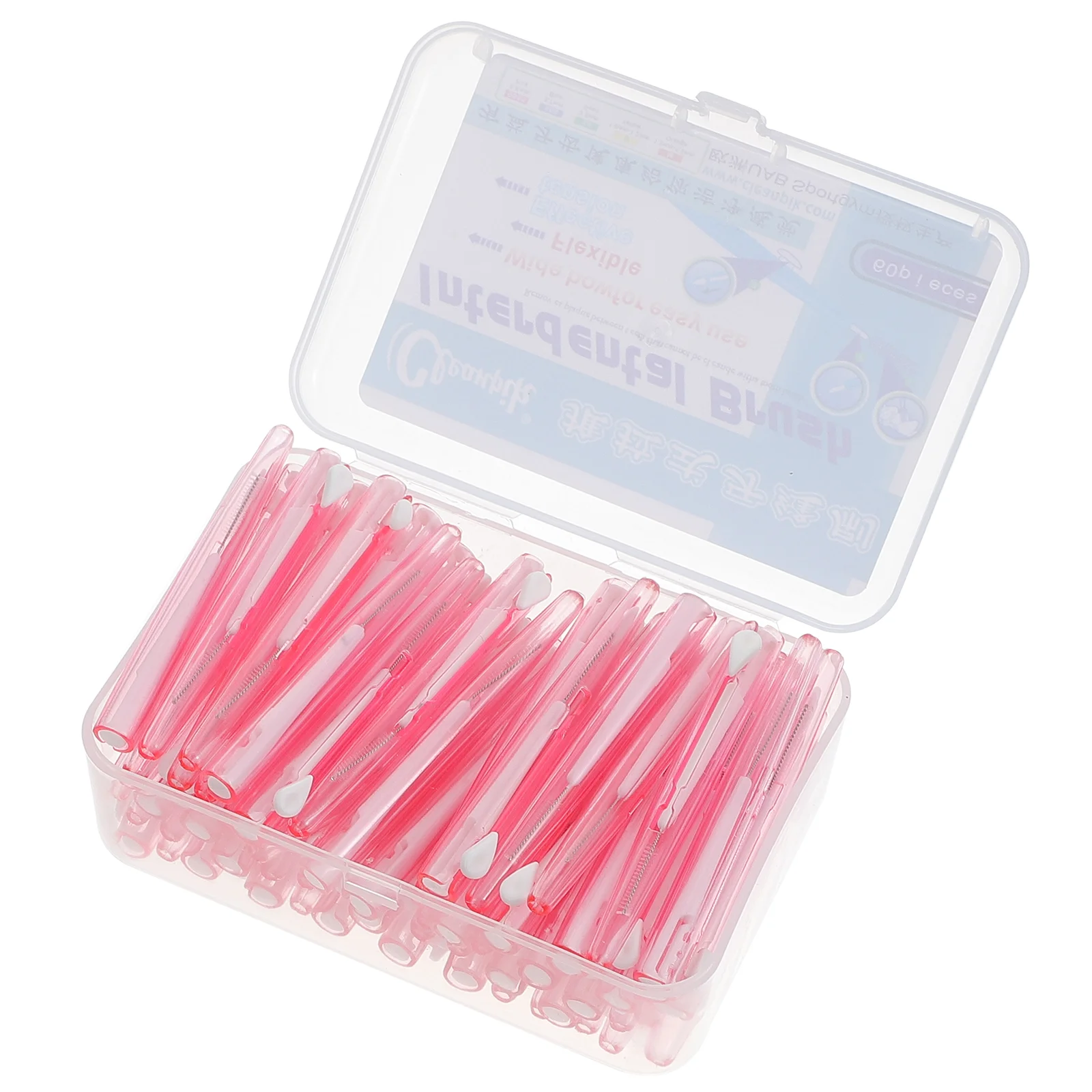 60 Pcs Dental Floss Interdental Brush Teeth Cleaning Tool Oral Care Portable Tooth Pink Toothpick Flosser