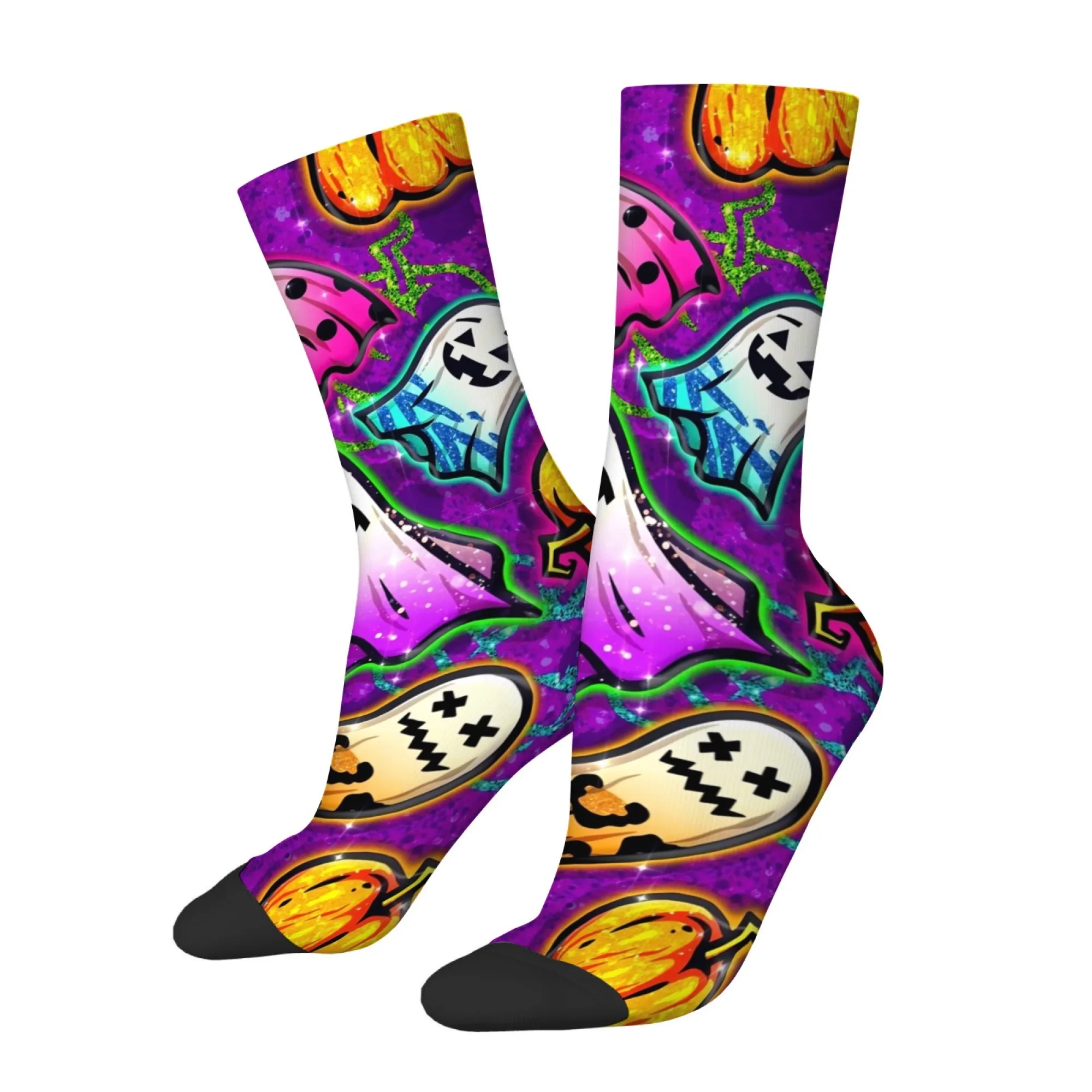 Cute Halloween Ghost Print Men's Socks Comfortable Breathable Soft Socks Street-style Hip-hop Fun Fashion Casual Sports Socks