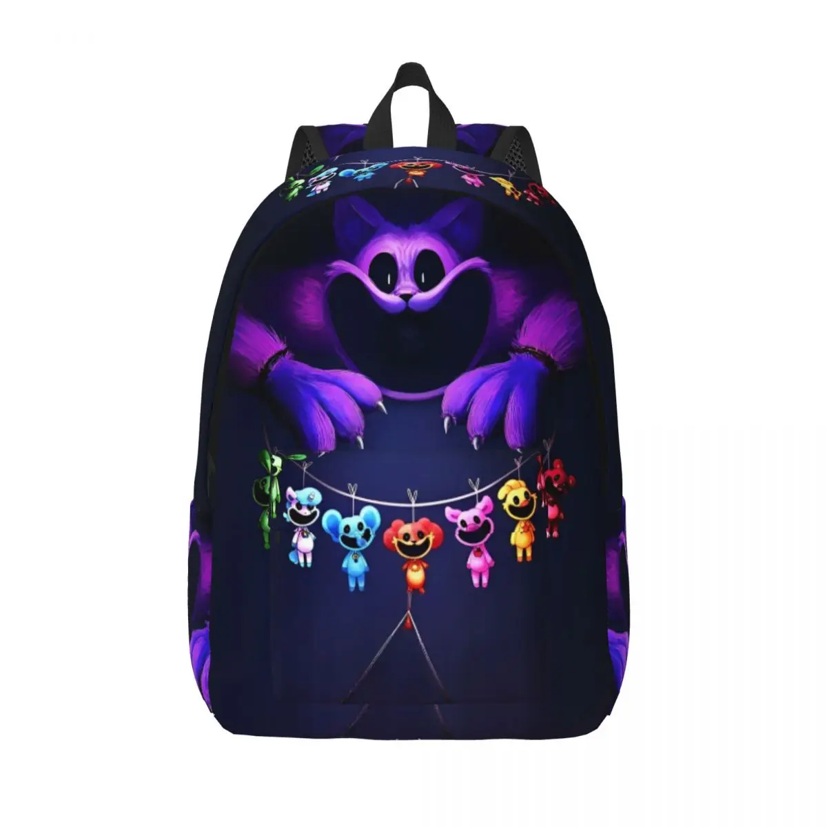 Cartoon Smiling Critters Anime Backpack for Men Women Cool High School Work Daypack Game Laptop Canvas Bags Sports