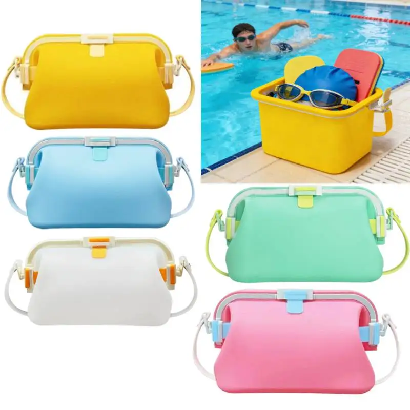 Foldable Swim Storage Bag Waterproof Silicone Bag Resistant Pool Tote for Swimmers, Outdoor, Beach