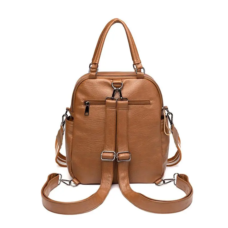 Backpack for Women 2023 New Summer Fashion All-Matching Casual High-Grade Large Capacity Pu Leather Backpack