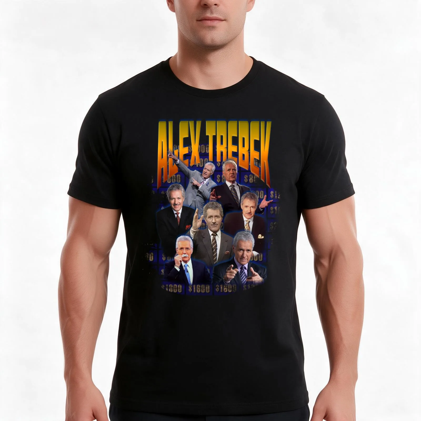 Alex Trebek T-Shirt Summer Casual Cotton Tee Oversized Streetwear Tops Vintage Graphic Print Loose Fit Short Sleeve