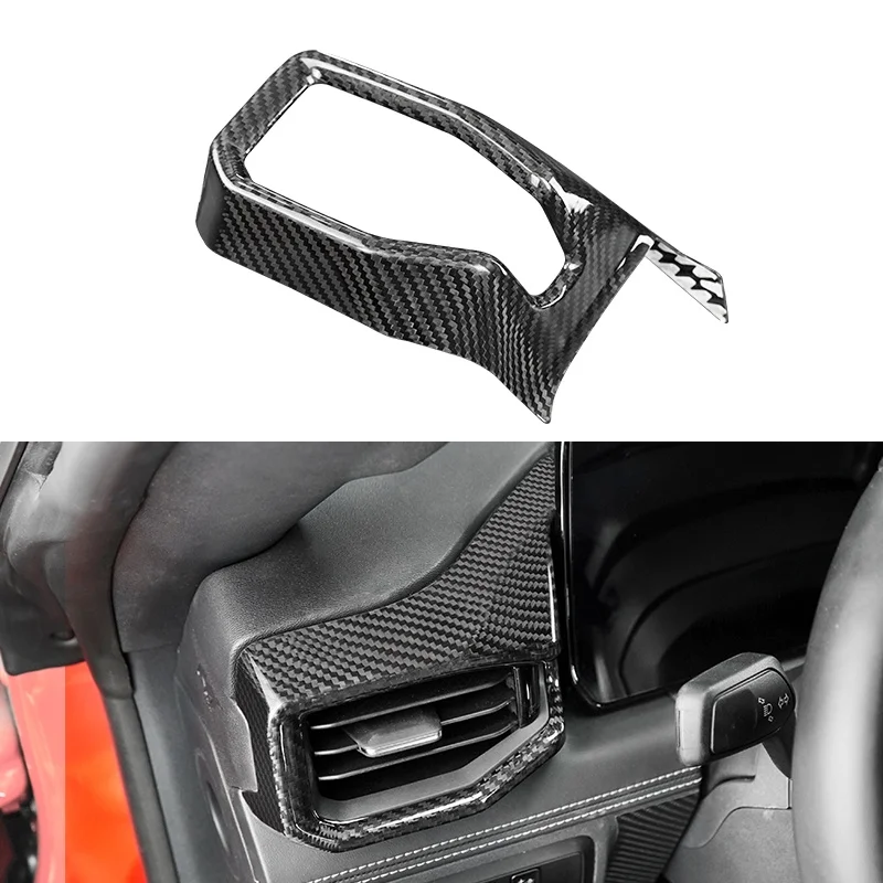 

2024 For Mustang Driver Dashboard Air Vent Frame Genuine Carbon Fiber 3D Decoration Sticker