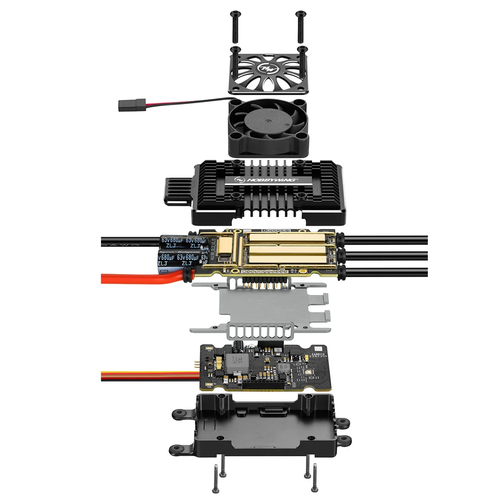 Hobbywing Platinum HV 180A V5 SBEC بدون فرش ESC 6-14S الجهد العالي ESC لطائرة هليكوبتر كهربائية فئة 550-700 أو جناح ثابت