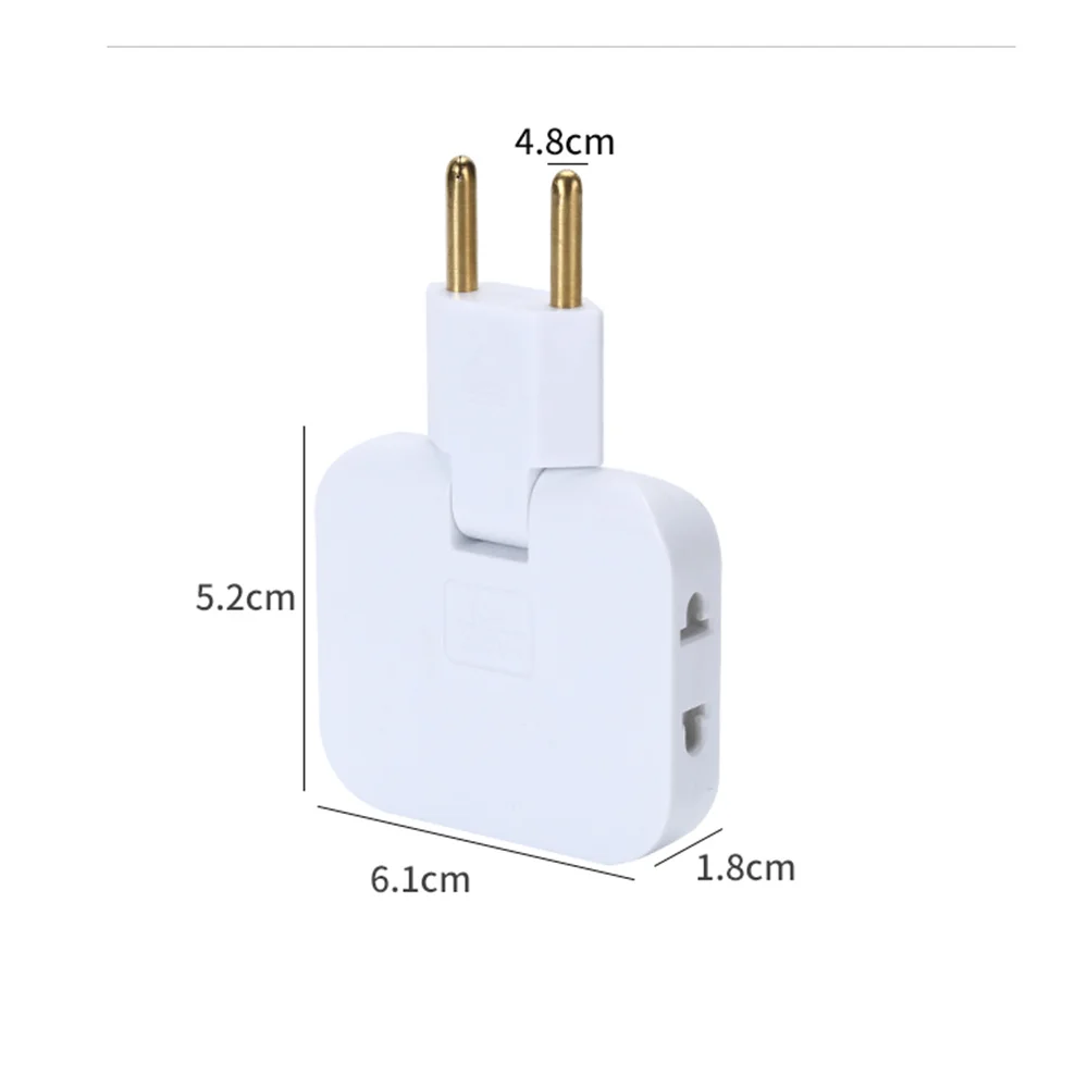 EU Plug 180 Degree Rotatable Socket Converter 3 in 1 Extension Plug Multi-Plug Mini Slim Wireless Outlet Adapter Sockets