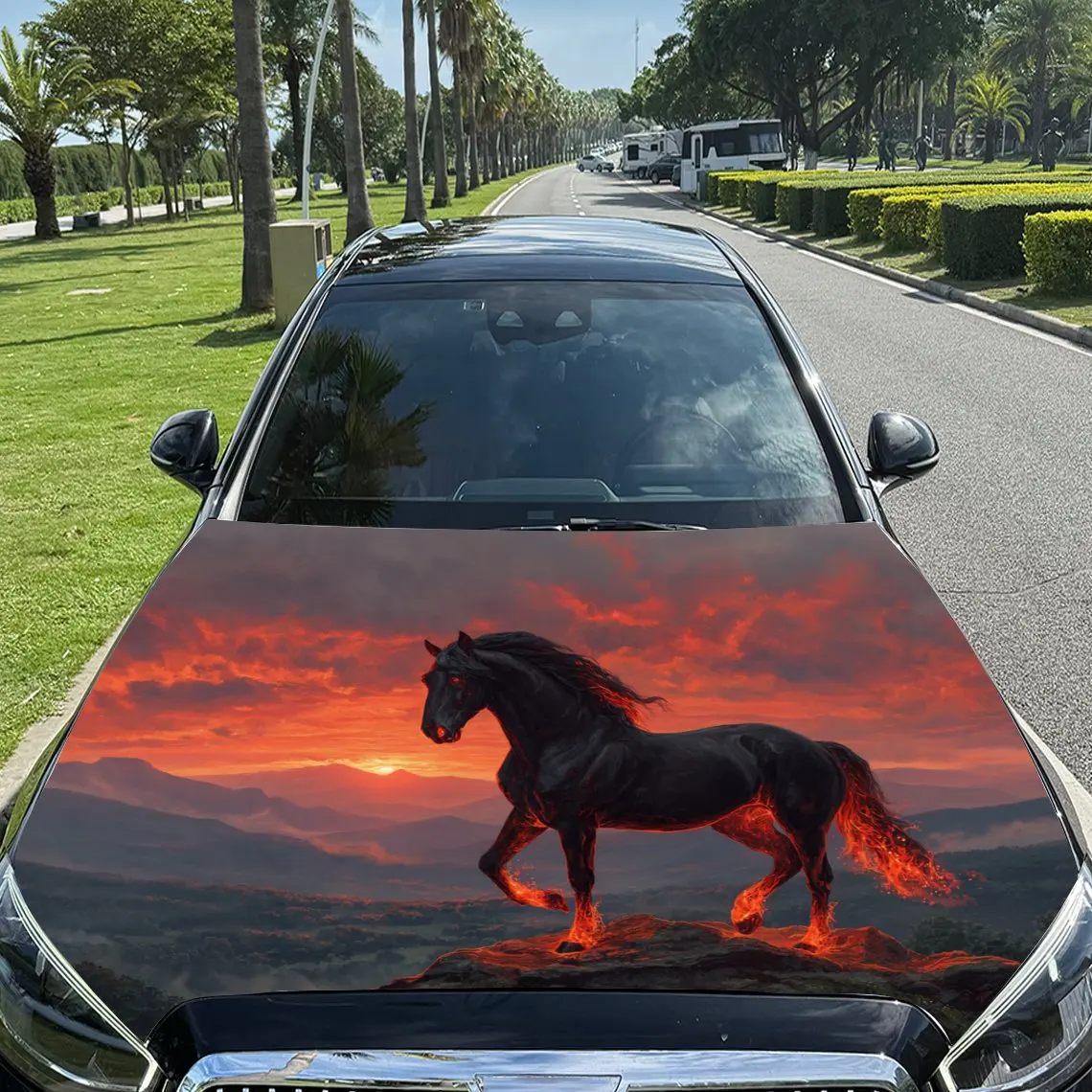 

Наклейки на капот автомобиля Galloping Horse Pattern, водонепроницаемые самоклеящиеся, устойчивые к царапинам, легко приклеиваемые, прочные автомобильные наклейки из ПВХ,