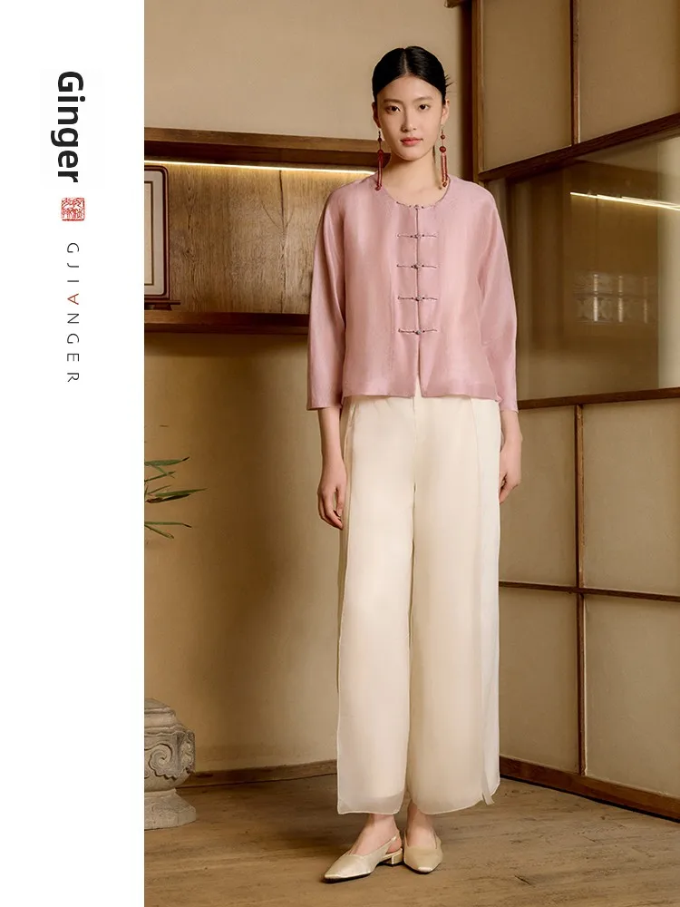 

Fla S New Chinese Sle Original ort Outerwear Silk New Summer Collection Qiangging Brand Women's Traditional Tang Cos...