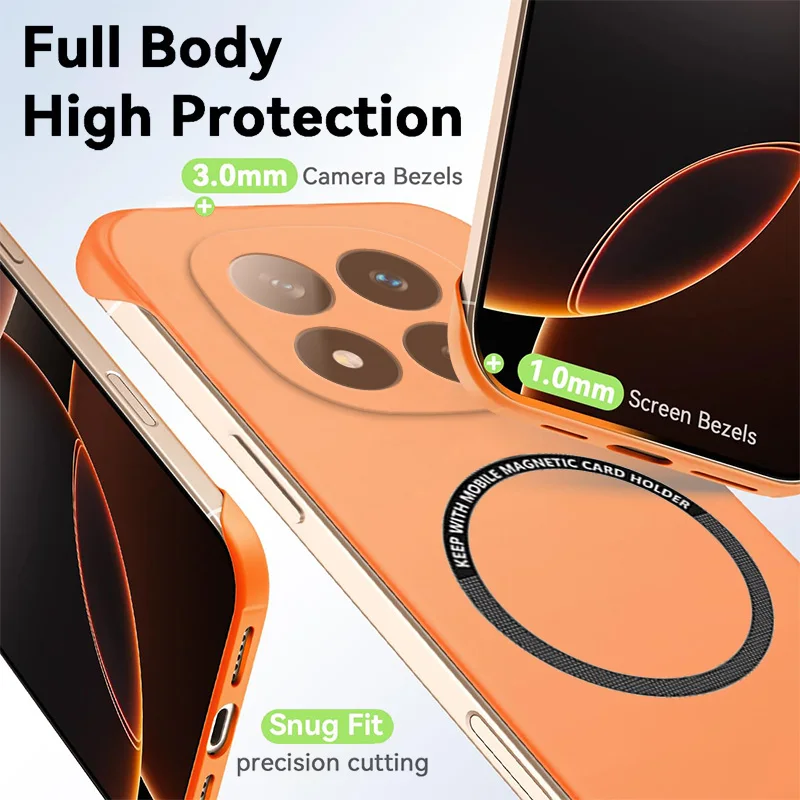 حافظة هاتف رفيعة مغناطيسية لهاتف Redmi Note 14 Pro Plus 5G بدون إطار غير لامعة مضادة للخدش غطاء كمبيوتر صلب RedmiNote14 درع مقاوم للصدمات #3