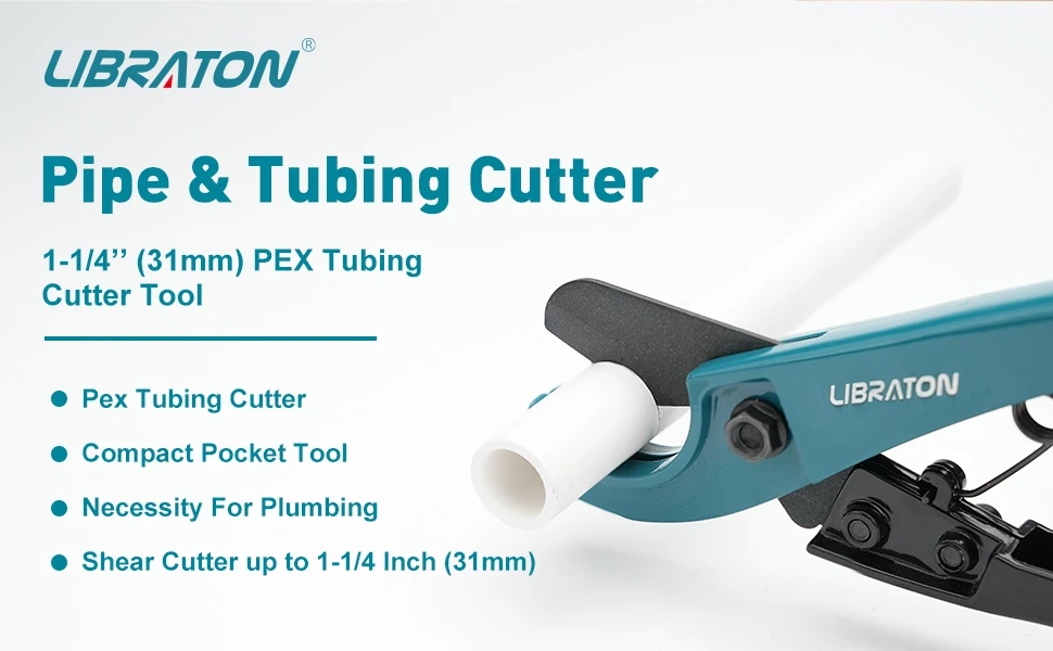 Libraton Pex Cutter 31 mm, Pex-Rohrschneider, PEX-Rohrschneider 1-1/4 Zoll, PEX-Rohrschneidewerkzeuge für PEX, PVC (dünn), PPR-Kunststoff – Detail 1