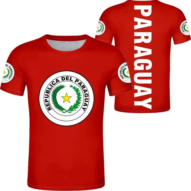 Funny Coat Of Arms Of Paraguay T Shirts Men Short Sleeved T-shirt Printed Tee Soft Cotton Slim Fit Tshirts Merchandise