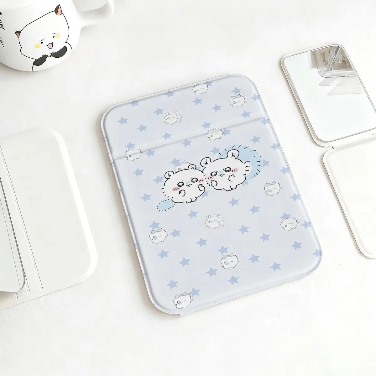 Cute Chiikawa Momonga Portable Makeup Mirror Foldable HD Clear Pocket Cosmetic Mirror Cartoon Momonga Hand Mirror Lightweight