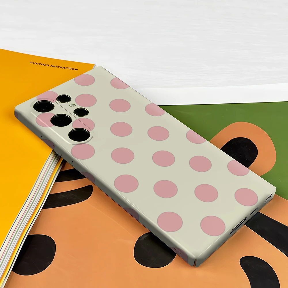 Dark Brown Black Dots Phone Case for Samsung Galaxy S26 S25 Ultra S24 S23 Ultra Plus Shockproof Double Layer Tough Back Cover