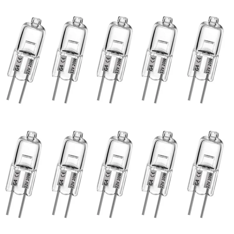 10pcs/lot Warm White 2900K Halogen Lamp Beads G4 12V 5W 10W 20W 35W 50W G4 Halogen Bulbs Light Globe Lot JC Bi-Pin LED Lamp