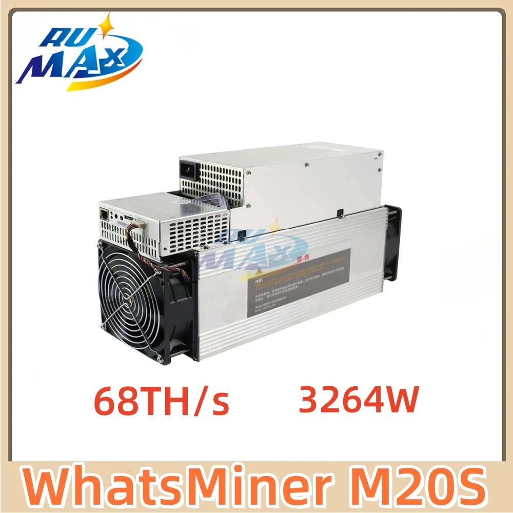 MicroBT WhatsMiner M20S 68T SHA-256 Bitcoin Miner - 68TH/s 48J/TH Efficiency with 3264W Power & P20 PSU Fast Shipping in stock