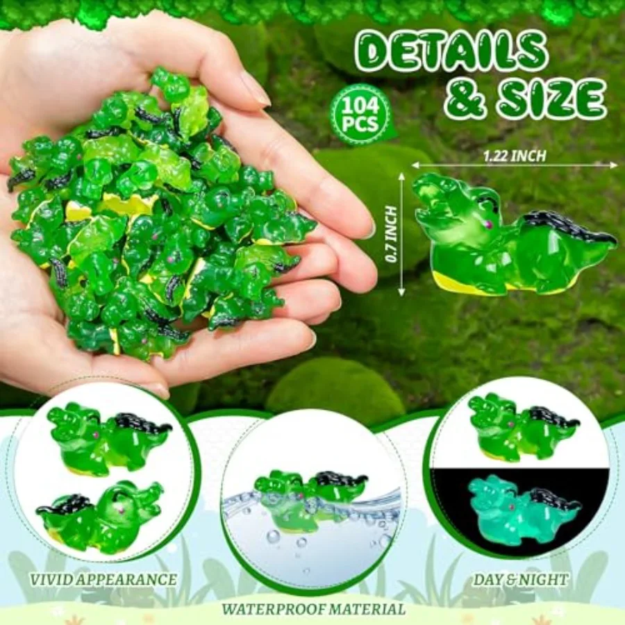 52PCS Luminous Miniature Crocodiles Figurines Mini Resin Crocodile - view 3