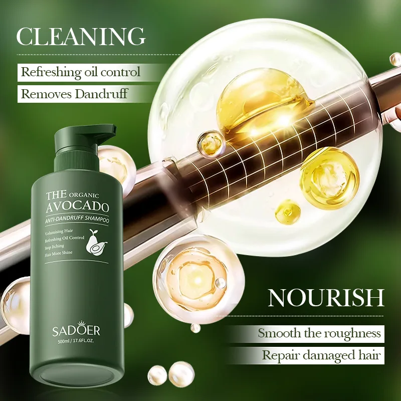 Avocado Shampoo, Deeply Cleanses Hair And Scalp, Refreshing And Comfortable Shampoo, Suitable For Various Hair Types