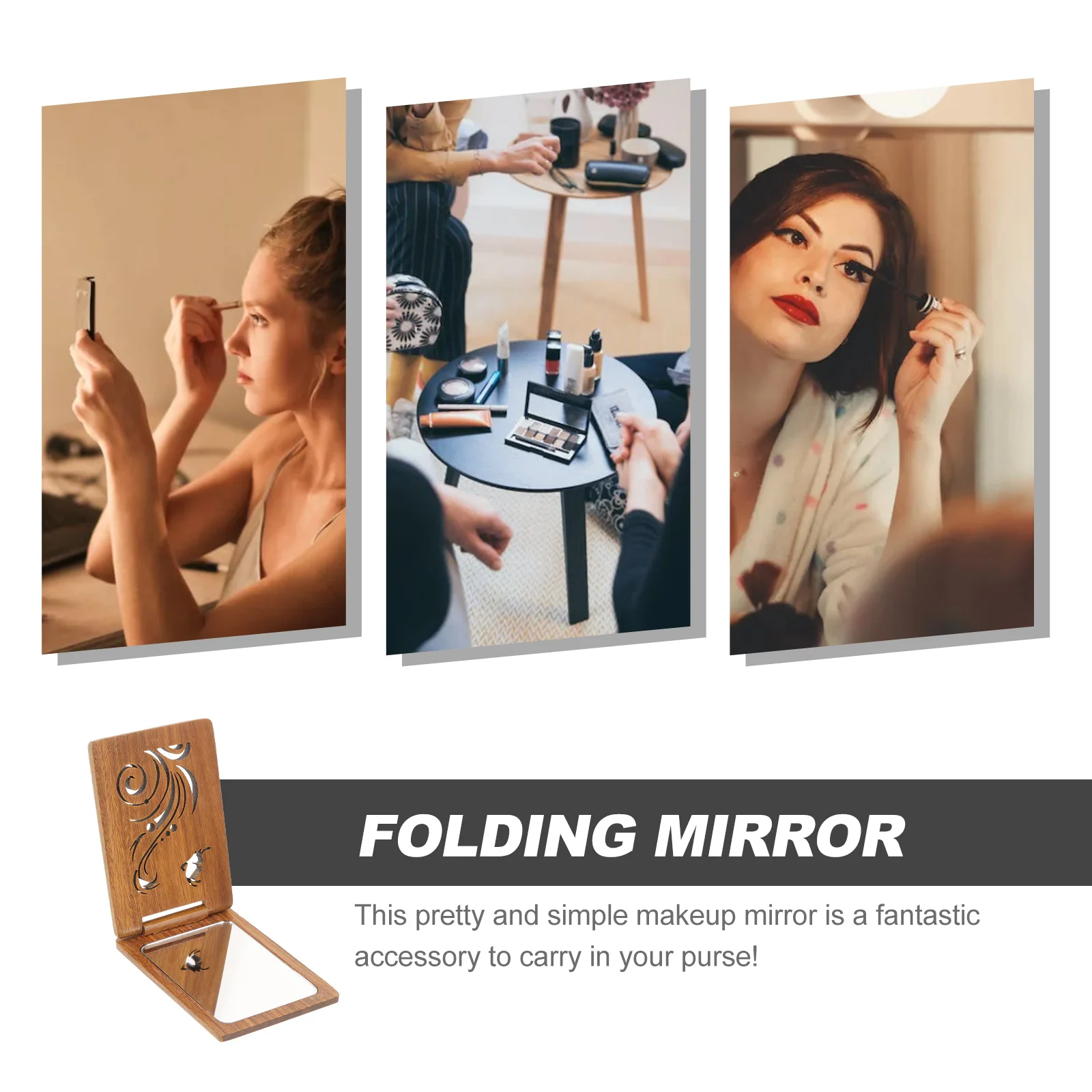 Draagbare make-up compacte opvouwbare reisspiegel voor portemonnee kleine vintage stijl bruid cadeau vrouwen dagelijks kleine spiegelgebruik
