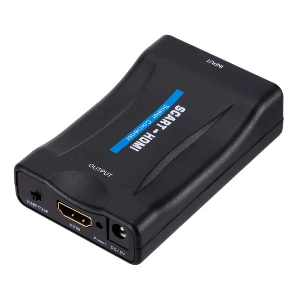 Grwibeou SCART Ke Konverter HDMI 1080P/720P Mendukung PAL/NTSC 3.58/ NTSC 4.43/ SECAM untuk DVD Sky Box N64 VHS PS4 VCR Wii Blu-ray