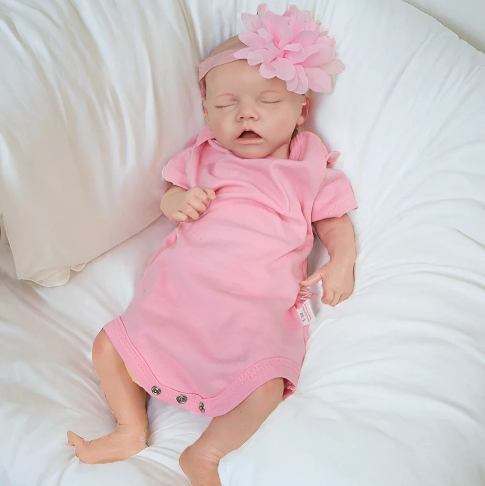 

17Inch Full Body Silicone Reborn Baby Dolls Waterproof Hand-Painted Newborn Toddler Doll For Kids Age 3+ Christmas Gifts