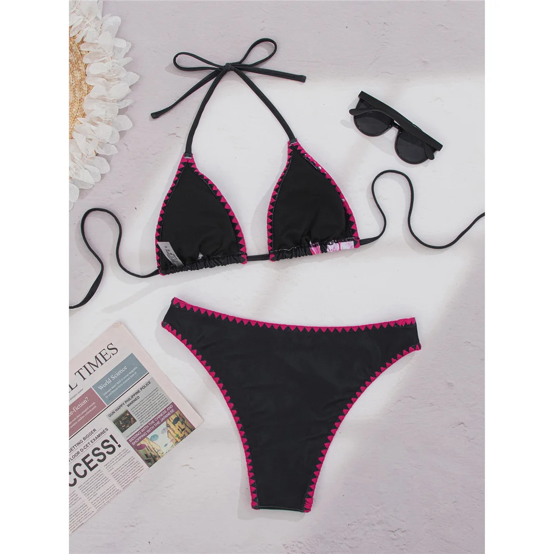 Sexy Blumenmuster-Bikini mit Neckholder, Damen-Badeanzug, zweiteiliges Bikini-Set, brasilianischer Badeanzug, Badebekleidung, Modell V7904. – Detail 13