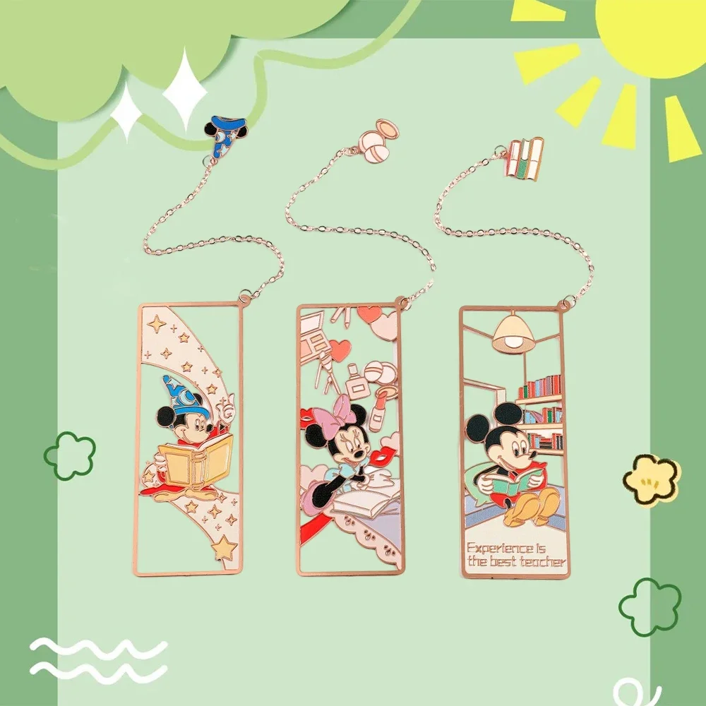 Anime Kawaii Cute Cartoon Book Mark for Fans Collection Mickey Metal Bookmarks for ChildBirthday Gift Stationery School Supplies