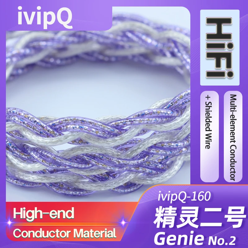Cabo de fone de ouvido HiFi blindado anti-interferência ivipQ 2.5/3.5mm/4.4mm MMCX/2PIN 0.78/IE900/IE80/80S Fio balanceado para TANZU SE535