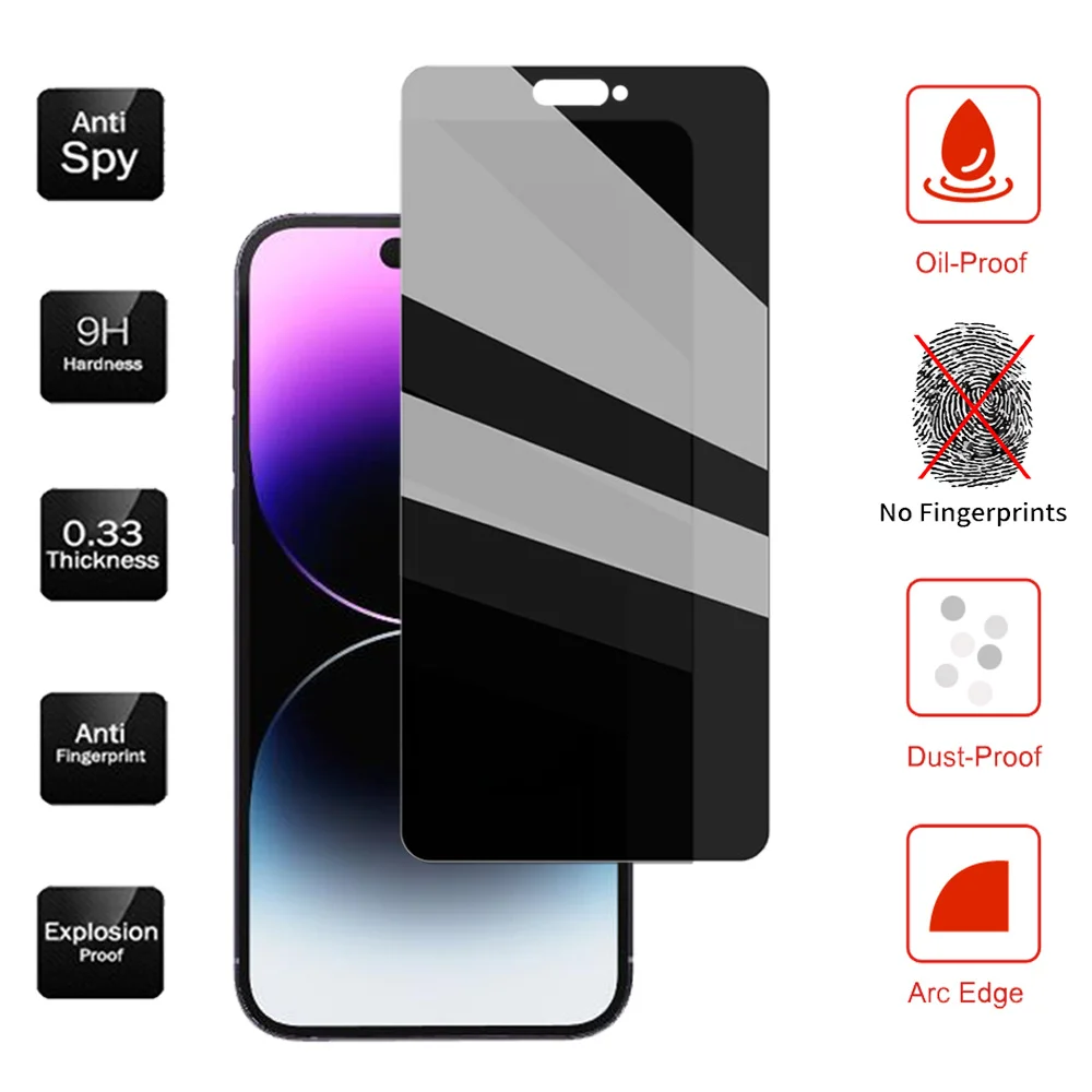 Anti Privacy Vetro temperato dla iPhone 16 15 14 13 12 11 Pro Max Screen Protector Anti-Peep iphone i14 pro max vetro Bravo