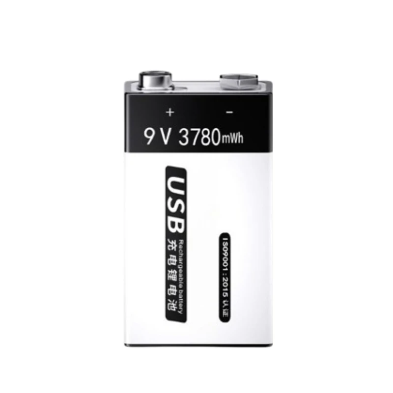 3780mAh 9V Rechargeable Lithium Battery for Multimeter Block Wireless Microphone Guitar 6F22 Microphone Batteries