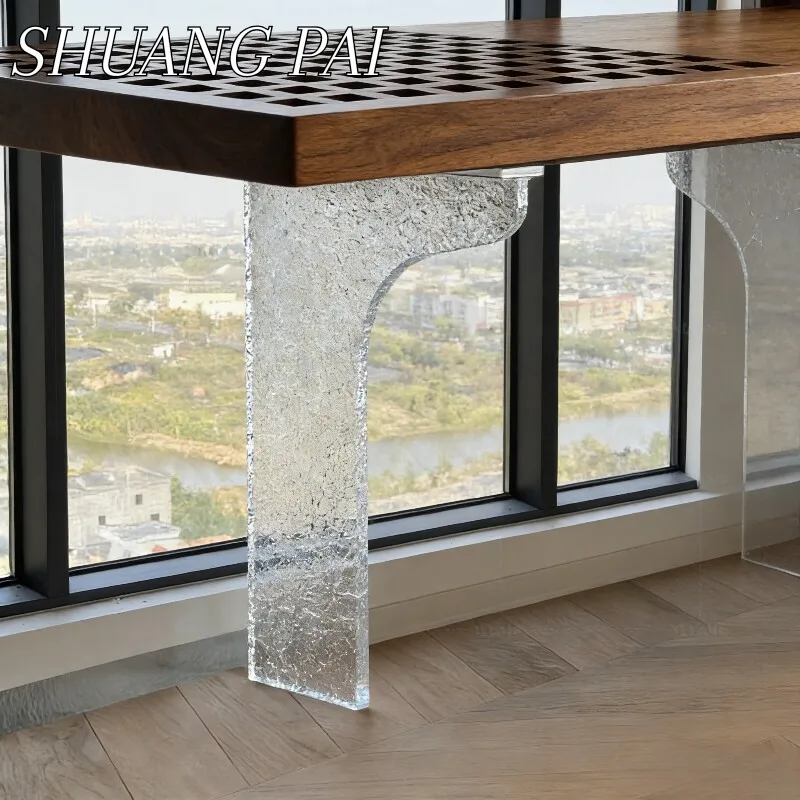 

Transparent acrylic table legs curved suspended desk legs support T-shaped table feet