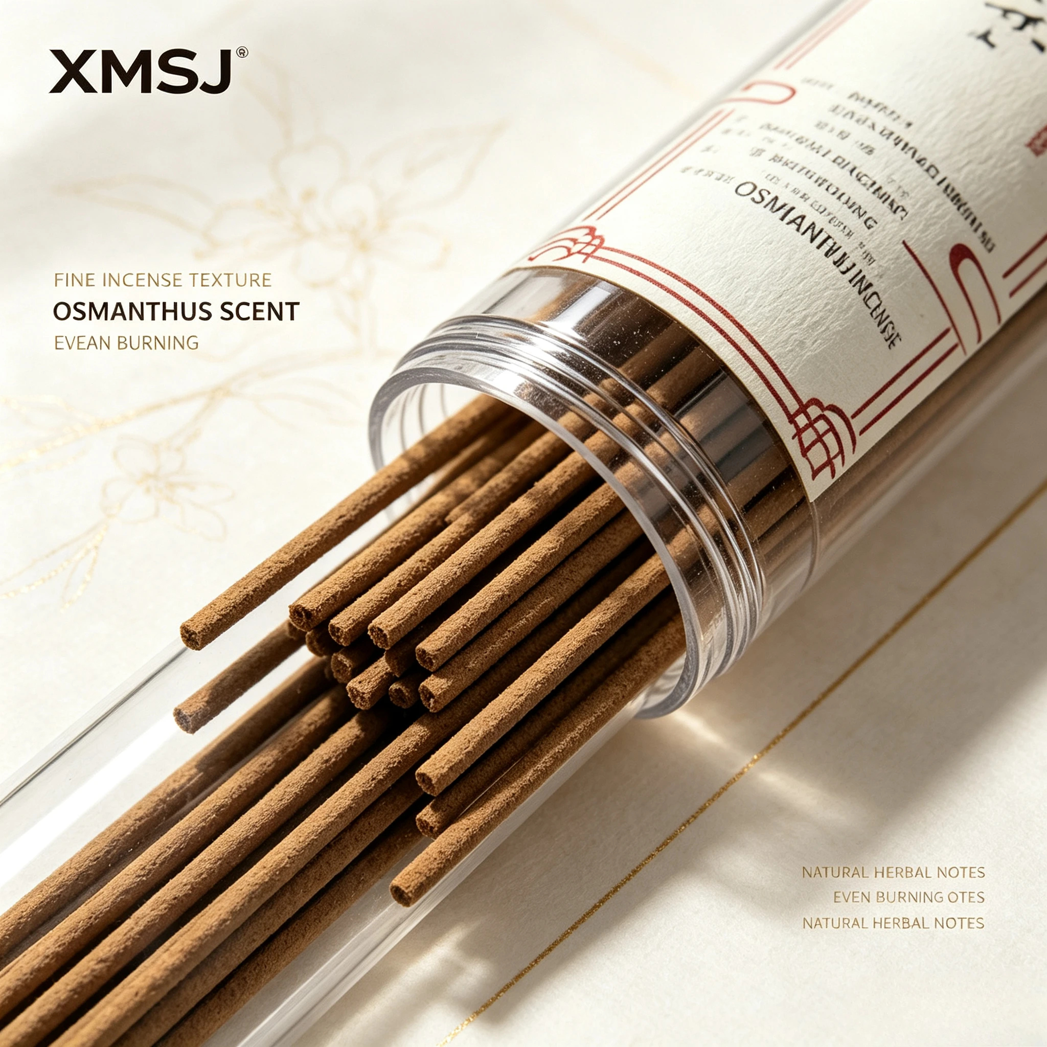 XMSJ Natural Osmanthus Scent Incense Sticks Tube Pack