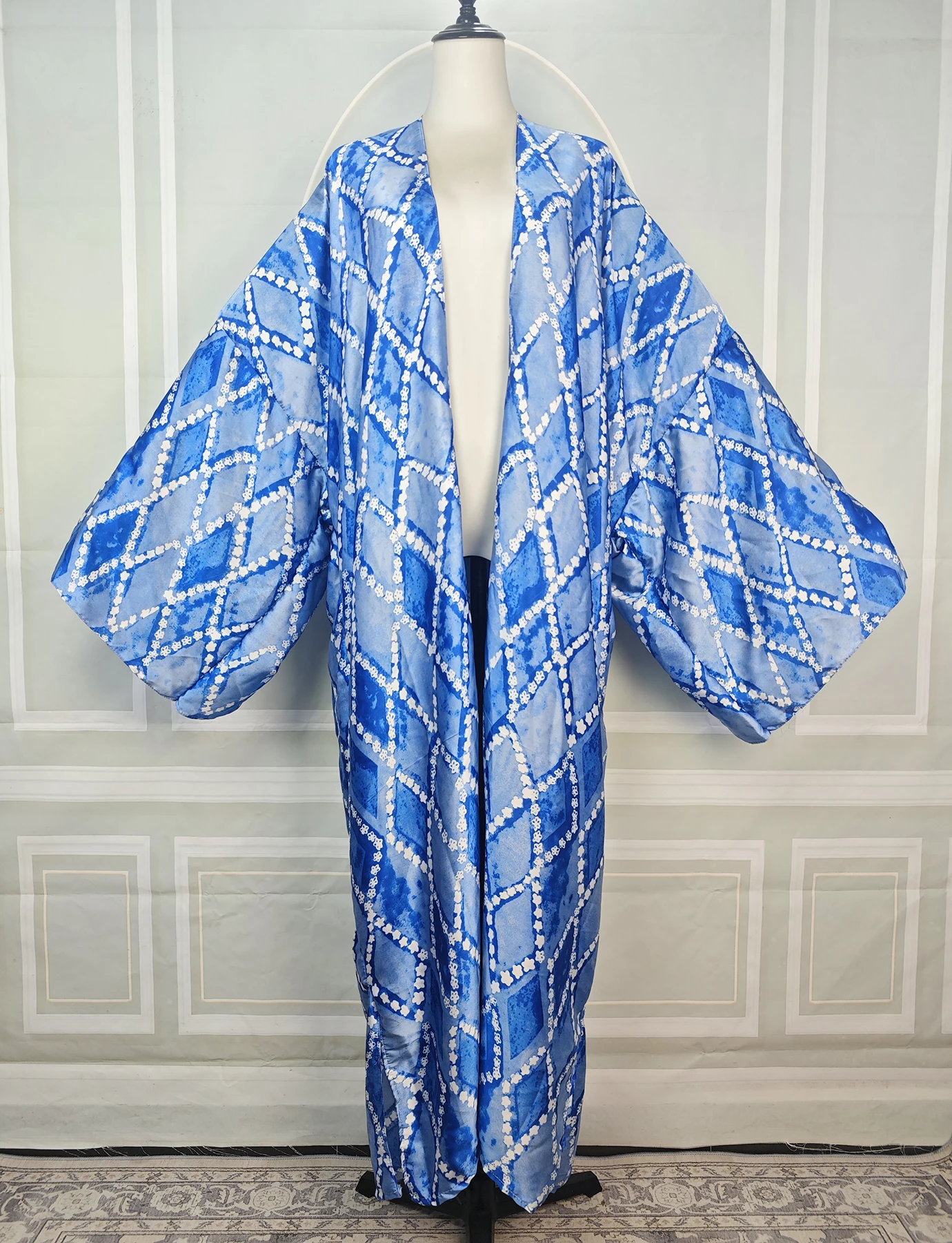 Plus Size Summer New Fashion Geometric Loose Cardigans Bohomian Beach Party Bikini Cover Up African Female Vacation KImonos