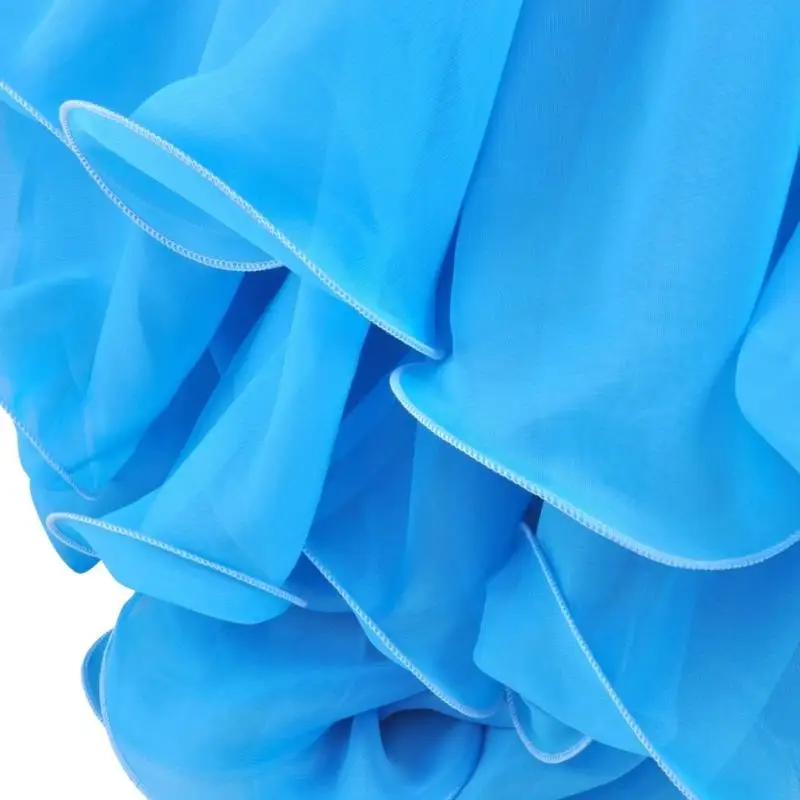 Jupe professionnelle danse du ventre B95F, tissu en mousseline à Triple couche, ourlet évasé, tenues spectacles en