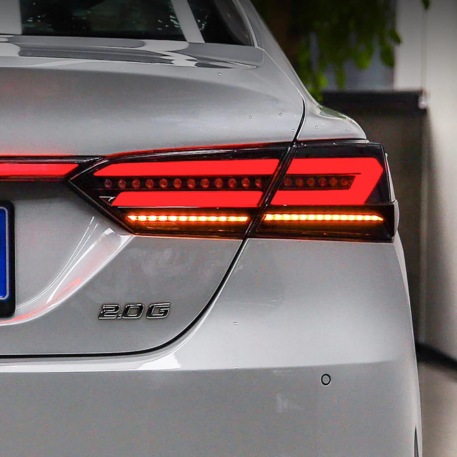 HCMOTIONZ LED Rear Lamps for Toyota Camry 2018-2023 with Middle Lamp DRL Start up Animation Tail Lights Assembly