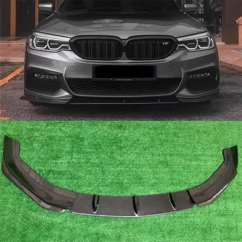 

Для BMW 5 серии G30 G38 2017-2020 передний бампер из настоящего углеродного волокна, нижняя губа под разветвитель, автомобильные аксессуары, комплект кузова