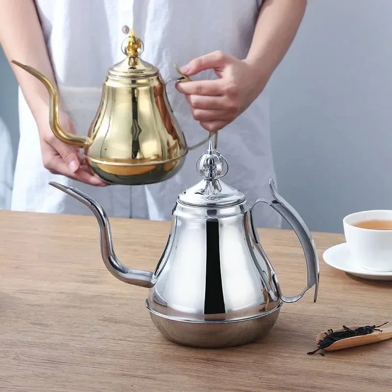 1L/1.5L Gold Teapot with Infuser Stainless Steel Water Kettle Tea pot Polish Fashion Durable Coffee Cold Water Pot Home Tea Tool