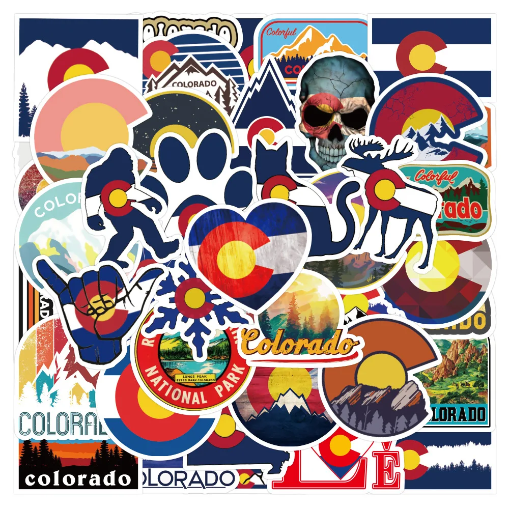 

10/30/50PCS Colorado Sticker Cartoon Outdoor Personality Creative Graffiti DIY Suitcase Water Cup Laptop Waterproof Sticker