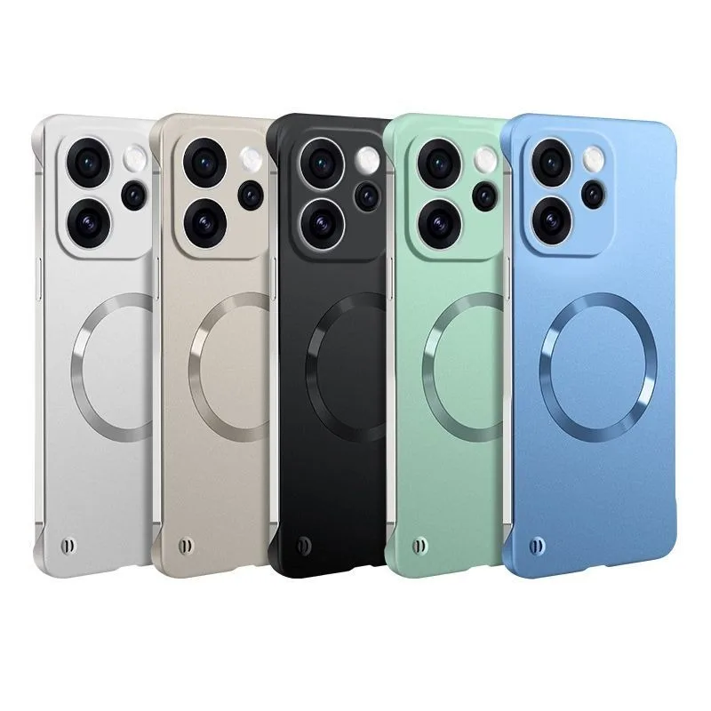 المدمج في المغناطيسي الجذب طلاء معدني بلا حدود مايكرو ماتي غطاء الهاتف ل ممن لهم رينو 15/14/برو نصف حزمة حماية قذيفة