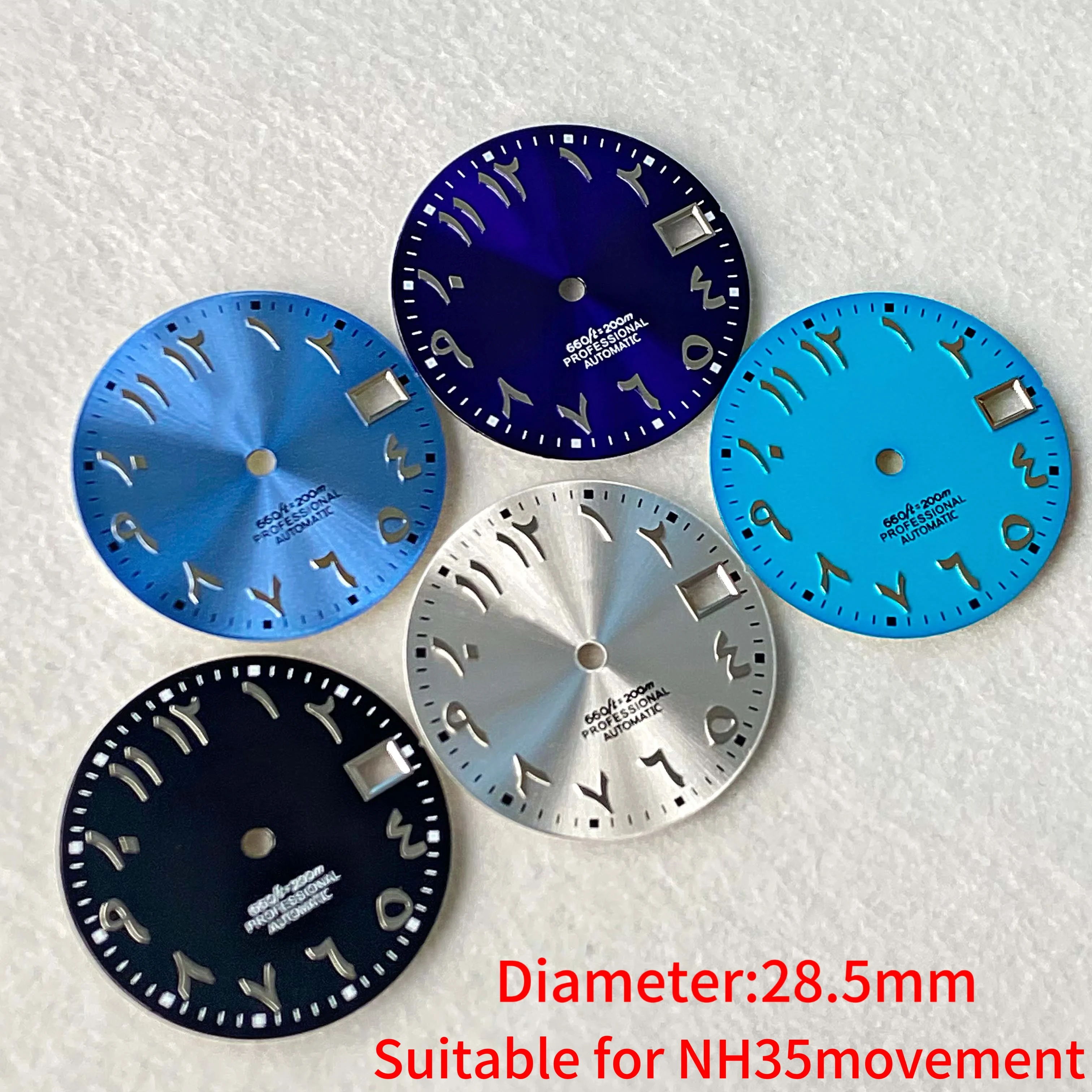 28.5mm high-quality NH35 dial without luminous Arabic alphabet dial paired with NH35 NH36 movement repair tool watch accessories