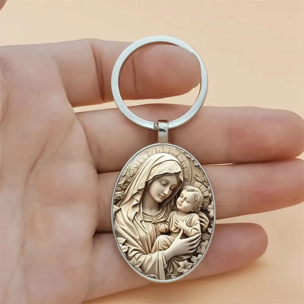 1 Llavero de la Virgen María, Paquete de Regalo para Fiesta, Bautizo, Ceremonia de Nombramiento, Evento Religioso, Paquete de Regalo de Llaveros para Fiesta