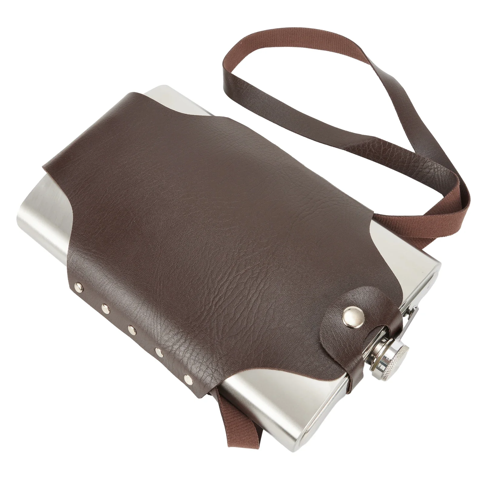 

Большая плоская фляжка 64 унции с кожаным чехлом, уличная портативная фляжка для вина, горшок для спирта, виски, металлическая фляжка, сумка для хранения