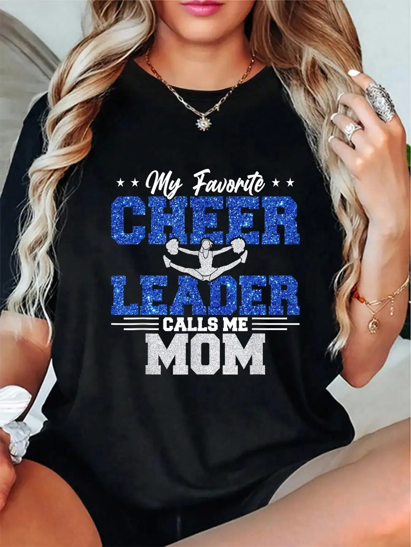 

Футболка My Favorite Cheerleader Calls Me Mom Cheer Mom, футболка с круглым вырезом и короткими рукавами, женская и мужская футболка с рисунком