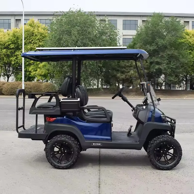 MMC Wholesale Custom Utility Hunting Blue Golf Carts 48V 72V Lithium Battery Golf Cars 2/4/6 Seater Electric Golf Cart