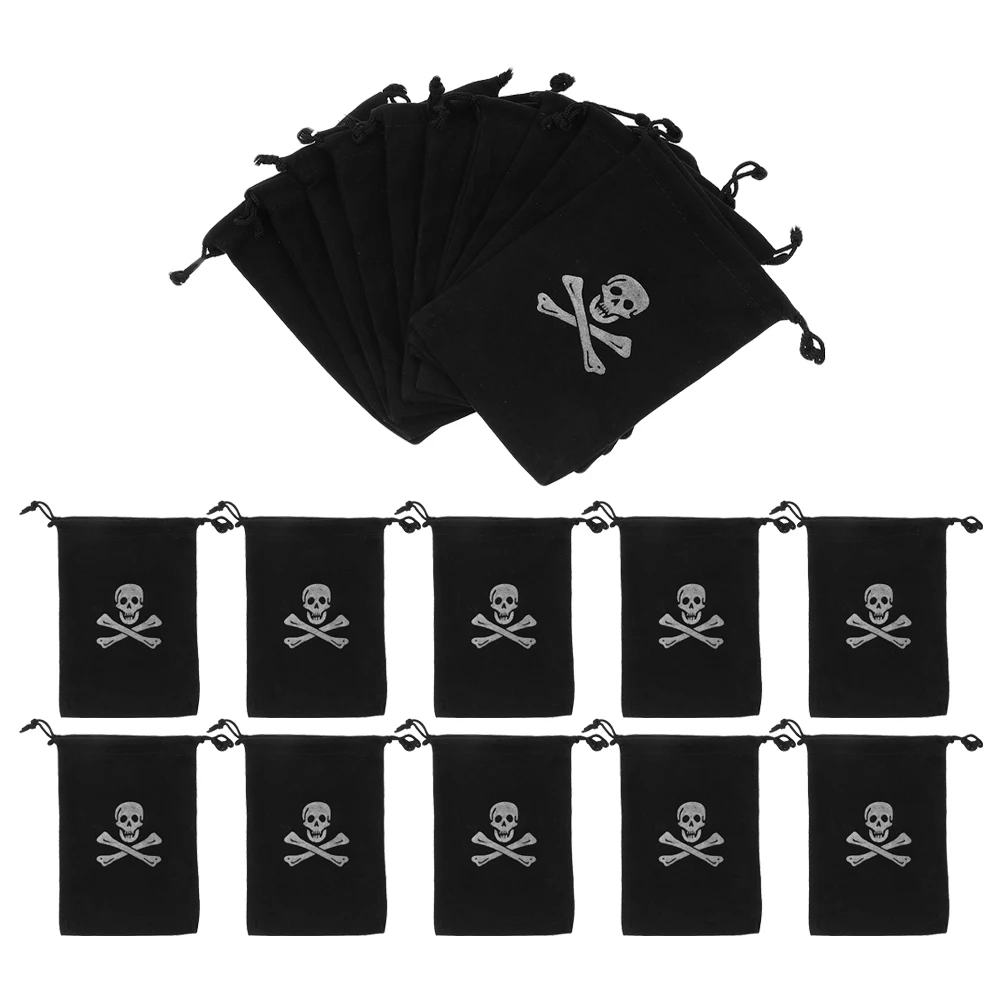 

20pcs Pirate Bags Halloween Pouch Drawstring Party Loot Bag Storage Container