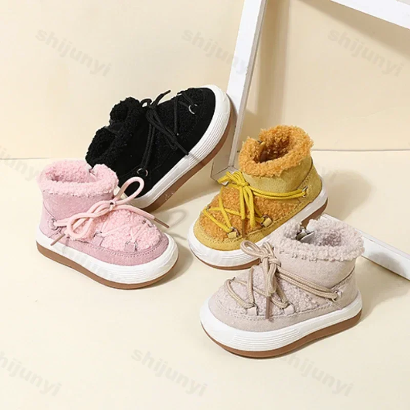 

New 2025 Winter Baby Boots Warm Plush Rubber Sole Toddler Kids Sneakers Fashion Infant Shoes Little Boys Girls Boots Size 15-30