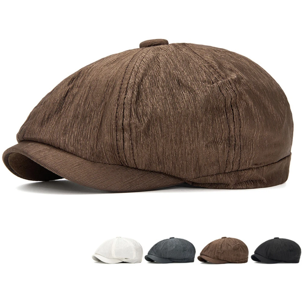 

HT5068 Mens Berets Women Vintage Artist Painter Beret Hat Male Female Ivy Flat Cap Adjustable Spring Summer Octagonal Beret Cap