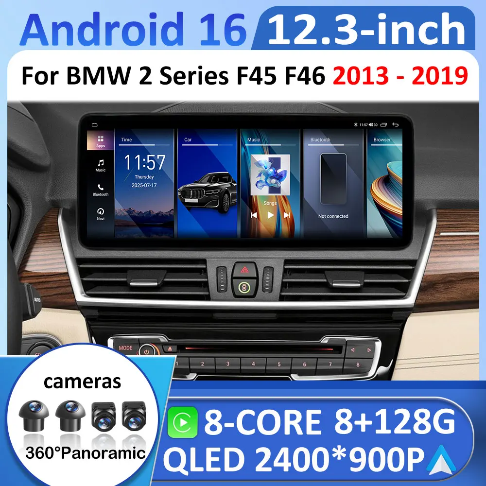 10.33 / 12.3'' Android 16 Car Radio for BMW 2 Series F45 F46 2013 2014 - 2019 Wireless Carplay WIFI BT GPS Navi HD Touch Screen